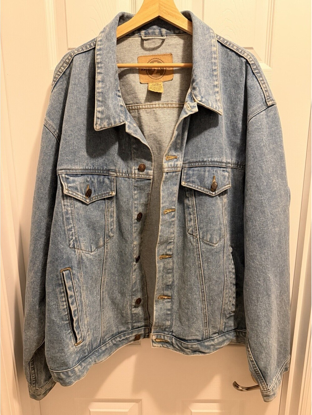 Jacket Denim Blue Arizona Jean Company XXL 100% Cotton Long Sleeve Unlined Heavy